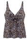 Leopard print underwear vest suit